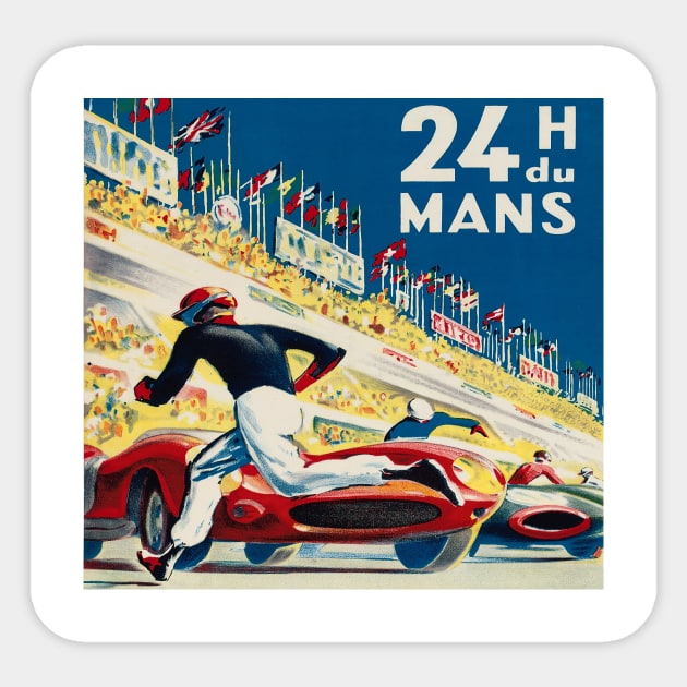 24 Hours of Le Mans - Vintage Poster Art Sticker by Naves